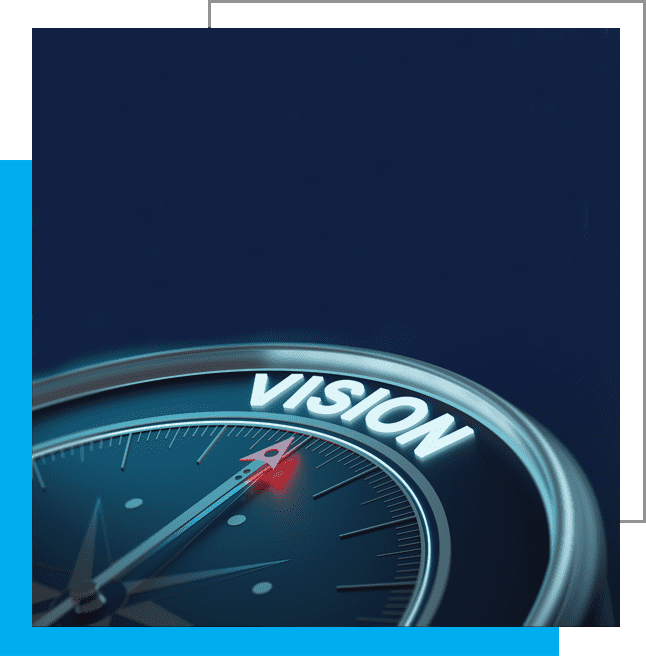 A compass with the word " vision " on it.