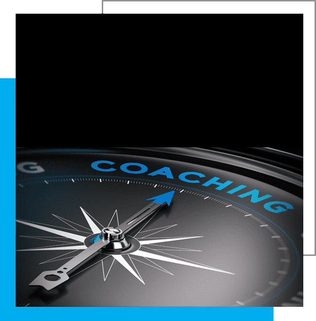 A compass with the word coaching written on it.